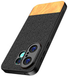 Kapa Soft Fabric & Leather Hybrid Protective Back Cover for Vivo X200 FE 5G | Shockproof Slim Hard Anti Slip Back Case (Black,Brown)