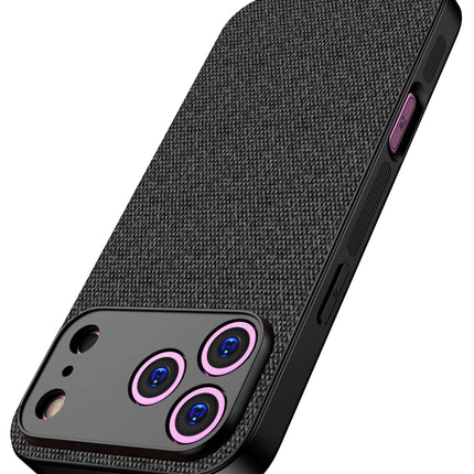 Kapa Soft Full Fabric Protective Back Case Cover for Apple iPhone 17 Pro Max | Shockproof Slim Hard Anti Slip Back Case (Black)