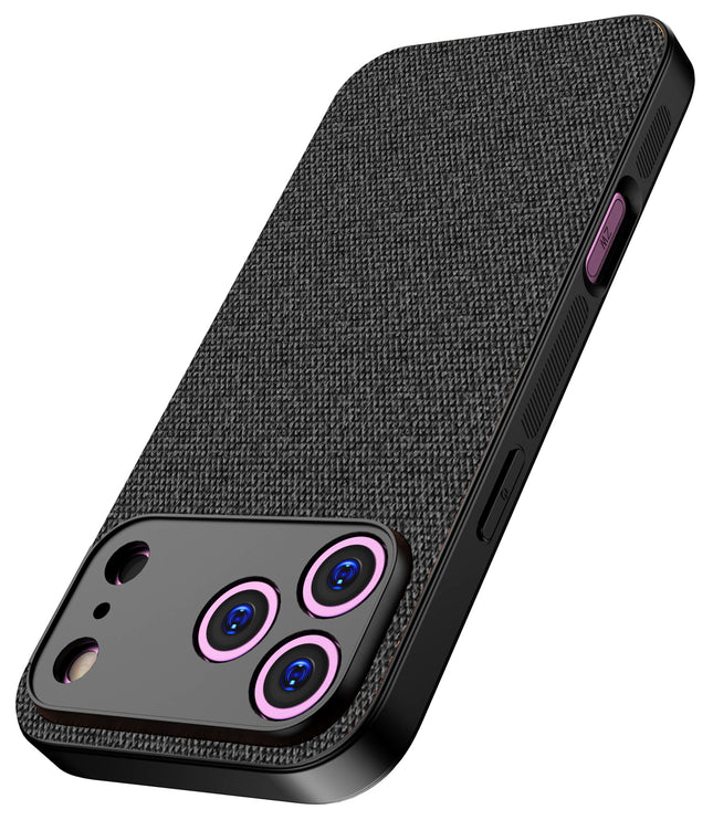 Kapa Soft Full Fabric Protective Back Case Cover for Apple iPhone 17 Pro Max | Shockproof Slim Hard Anti Slip Back Case (Black)
