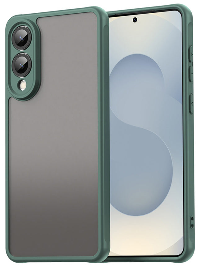 Kapa Shield Frosted Acrylic Back Cover for Samsung Galaxy S25 Edge| Hard Slim Inbuilt Camera Lens Cover Protection Shock Proof Bumper Case (Green)