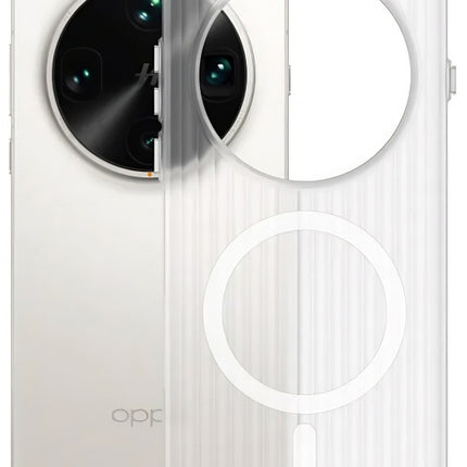 Kapa Wave Magnetic Frosted Grip Back Cover for Oppo Find X8 Pro | [MagSafe Compatible] Wireless charging, Slim, Metal Buttons Matte Finish Back Case (White) - Mobizang