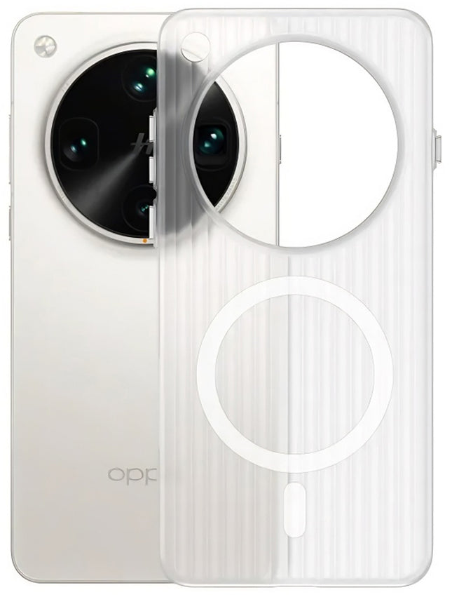 Kapa Wave Magnetic Frosted Grip Back Cover for Oppo Find X8 Pro | [MagSafe Compatible] Wireless charging, Slim, Metal Buttons Matte Finish Back Case (White) - Mobizang