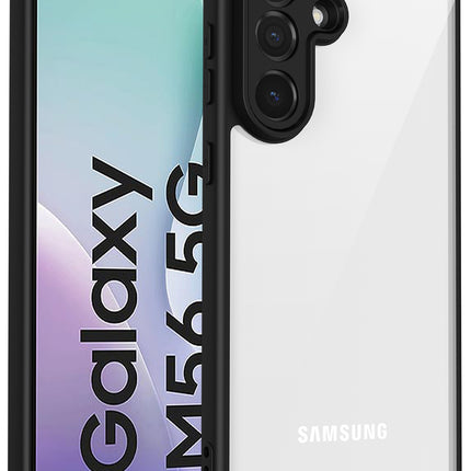 Kapa Hawkeye Clear Slim Tough Back Cover for Samsung Galaxy M56 | Camera Lens Protector Anti Yellow Shockproof Clear Hybrid Case Cover (Black) - Mobizang