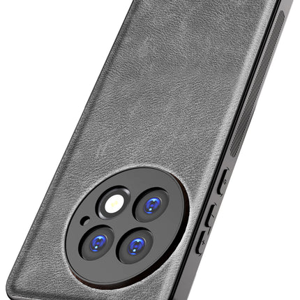 Kapa Tux Leather Back Cover for OnePlus 13 | Slim Shockproof Camera Protection Bumper Case (Grey)