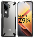 Kapa Bull Clear Back Cover for Iqoo Z9S (5G) | [Military Grade Protection] Shock Proof Slim Hybrid Bumper Case (Black)