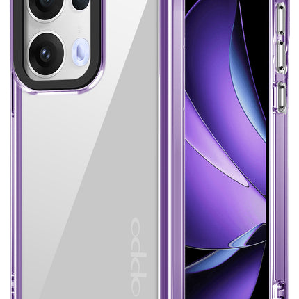 Kapa Warrior Acrylic Clear Back Cover For Oppo Reno 13 Pro 5G | Slim Shockproof [Military Grade Protection] Hybrid Bumper Case (Purple Sides) - Mobizang
