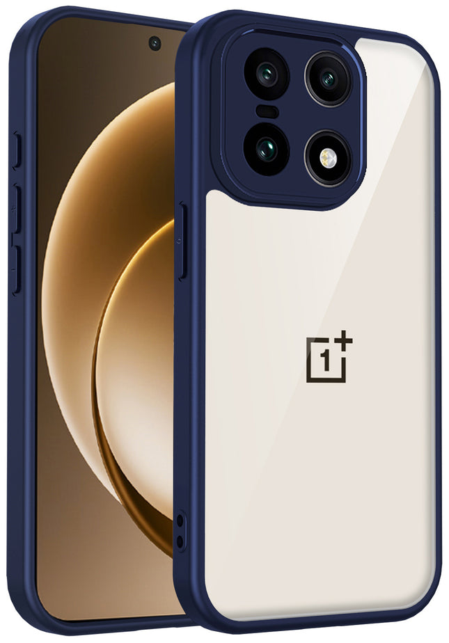 Kapa Hawkeye Clear Slim Tough Back Cover for OnePlus 15 | Camera Lens Protector Anti Yellow Shockproof Clear Hybrid Case Cover (Blue)