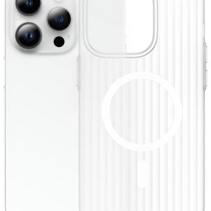 Kapa Matte Magnetic Wave Grip Back Cover for Apple iPhone 16 Pro Max | [MagSafe Compatible] Wireless charging, Slim, Metal Buttons, Frosted Back Case (White)