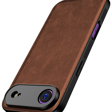 Kapa Tux Leather Back Cover for Apple iPhone 17 Air | Slim Shockproof Camera Protection Bumper Case (Brown)