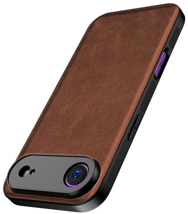 Kapa Tux Leather Back Cover for Apple iPhone 17 Air | Slim Shockproof Camera Protection Bumper Case (Brown)