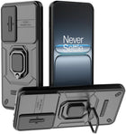Kapa Armor Slider Back Cover for OnePlus Nord 5 | Inbuilt Ring + Camera Slider Shockproof Lens Protection Bumper Back Case (Black)