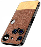 Kapa Soft Fabric & Leather Hybrid Protective Back Cover for Nothing Phone 3 5G | Shockproof Slim Hard Anti Slip Back Case (Brown)