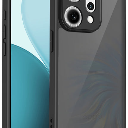Kapa Smoked Hawkeye Matte Slim Tough Back Cover for Oppo Reno 14 5G | Camera Lens Protector Anti Yellow Shockproof Matte Hybrid Case Cover (Smoked Black)