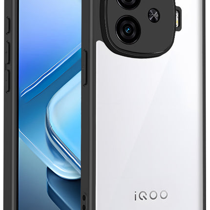 Kapa Hawkeye Clear Back Cover for iQoo Neo 10R | Camera Lens Protector Shockproof Slim Clear Case Cover (Black Sides)
