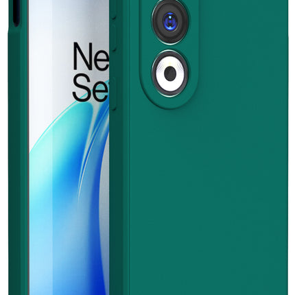 Kapa Matte Protective Lens Flexible Back Cover for OnePlus Nord CE 4 | Slim Silicone with Soft Lining Shockproof Full Body Bumper Case (Green)