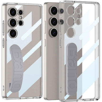 Kapa Clear Airbag + Band Back Case for Samsung Galaxy S25 Ultra | Transparent Shockproof Slim Grip Hard Protective Cover (Grey Band)