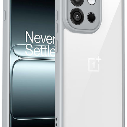 Kapa Hawkeye Clear Slim Tough Back Cover for OnePlus 13S | Camera Lens Protector Anti Yellow Shockproof Clear Hybrid Case Cover (Grey)