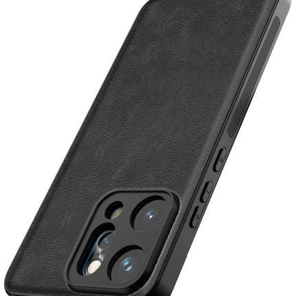 Kapa Tux Leather Back Cover for Oppo Reno 14 PRO 5G | Slim Shockproof Camera Protection Bumper Case (Black)
