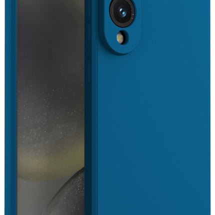 Kapa Matte Protective Lens Flexible Back Cover for Samsung Galaxy S25 Edge | Slim Silicone with Soft Lining Shockproof Full Body Bumper Case (Blue)