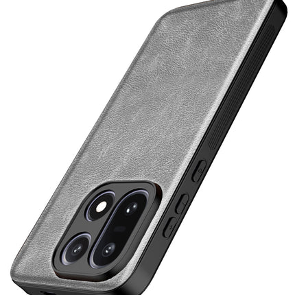 Kapa Tux Leather Back Cover for OnePlus 15 | Slim Shockproof Camera Protection Bumper Case (Grey)