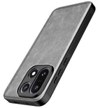 Kapa Tux Leather Back Cover for OnePlus 15 | Slim Shockproof Camera Protection Bumper Case (Grey)