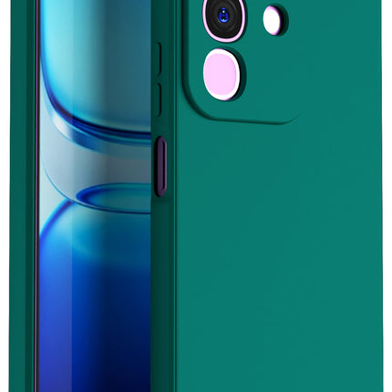 Kapa Matte Protective Lens Flexible Back Cover for Iqoo Z10x 5G / Vivo T4x 5G | Slim Silicone with Soft Lining Shockproof Full Body Bumper Case (Green)