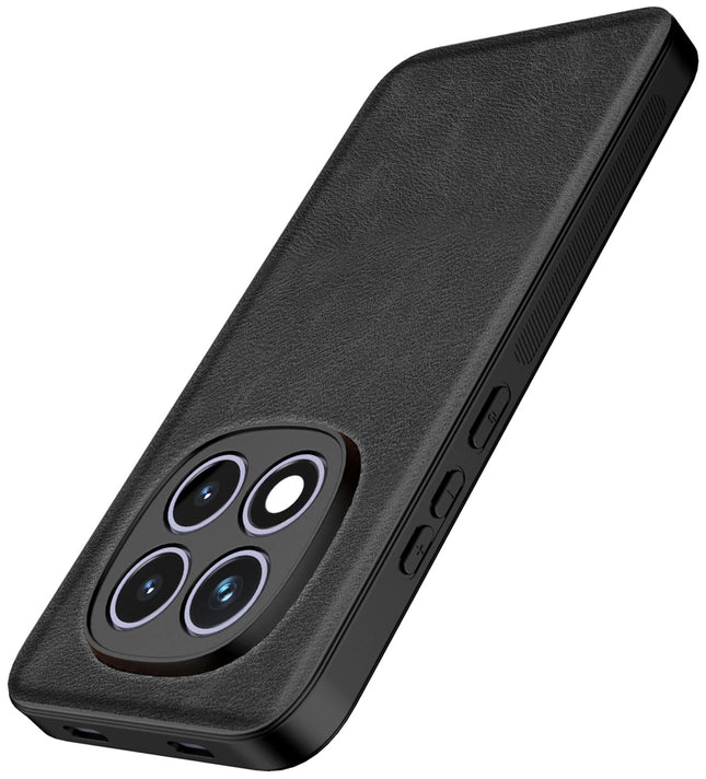 Kapa Tux Leather Back Cover for Redmi Note 15 Pro 5G | Slim Shockproof Camera Protection Bumper Case (Black) - Mobizang