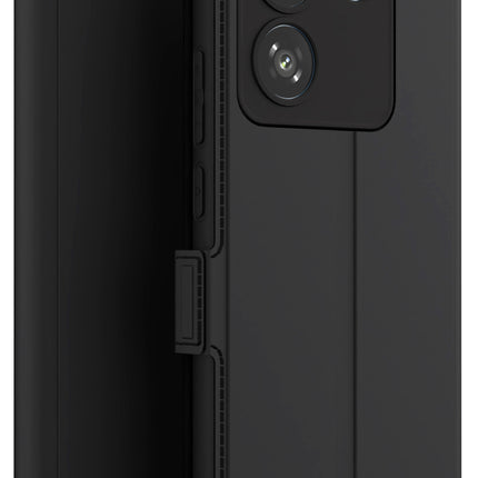 Kapa Noble Slim Magnetic Leather Flip Case Cover for Poco M7 Pro | Card Holder Stand Flip Wallet Case (Black) - Mobizang