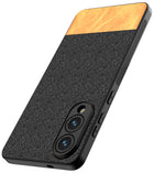 Kapa Soft Fabric & Leather Hybrid Protective Back Cover for Samsung Galaxy S25 Edge | Shockproof Slim Hard Anti Slip Back Case (Black,Brown)