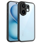 Kapa Hawkeye Clear Slim Tough Back Cover for Vivo X200 FE 5G | Camera Lens Protector Anti Yellow Shockproof Clear Hybrid Case Cover (Black Sides)