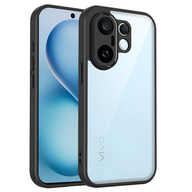 Kapa Hawkeye Clear Slim Tough Back Cover for Vivo X200 FE 5G | Camera Lens Protector Anti Yellow Shockproof Clear Hybrid Case Cover (Black Sides)