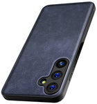 Kapa Tux Leather Back Cover for Samsung Galaxy A55 (5G) | Slim Shockproof Camera Protection Bumper Case (Blue)