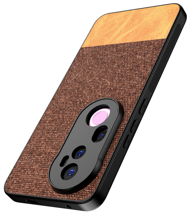 Kapa Soft Fabric & Leather Hybrid Protective Back Cover for Vivo T4 Ultra 5G | Shockproof Slim Hard Anti Slip Back Case (Brown)