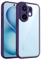 Kapa Hawkeye Clear Slim Tough Back Cover for Vivo X200 FE 5G | Camera Lens Protector Anti Yellow Shockproof Clear Hybrid Case Cover (Purple Sides)