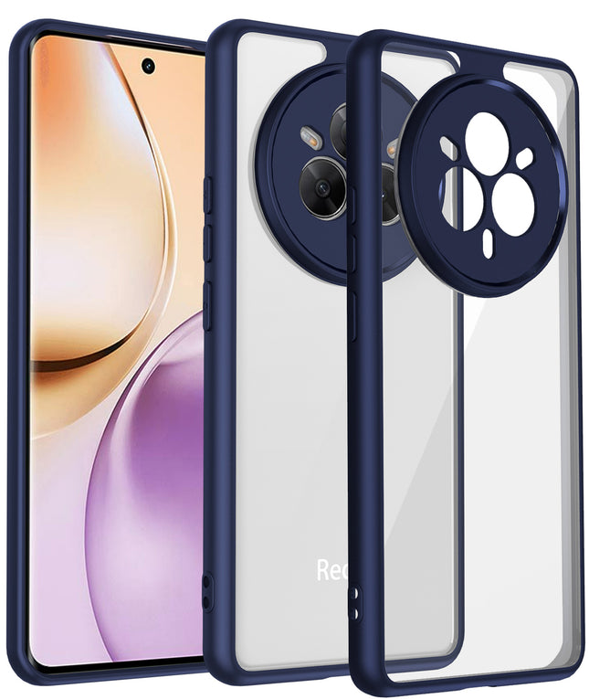 Kapa Hawkeye Clear Back Cover for Realme 14 Pro 5G | Camera Lens Protector Shockproof Slim Clear Case Cover (Blue Sides)