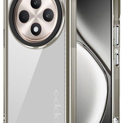 Kapa Warrior Acrylic Clear Back Cover For Oppo F27 Pro / Oppo F27 Pro Plus | Slim Shockproof [Military Grade Protection] Hybrid Bumper Case (Grey Sides)