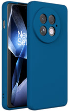 Kapa Matte Protective Lens Flexible Back Cover for OnePlus 13 | Slim Silicone with Soft Lining Shockproof Full Body Bumper Case (Blue) - Mobizang