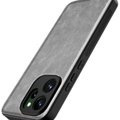 Kapa Tux Leather Back Cover for Oppo Reno 15 Pro 5G | Slim Shockproof Camera Protection Bumper Case (Grey) - Mobizang
