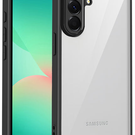 Kapa Hawkeye Clear Slim Tough Back Cover for Samsung Galaxy M36 / F36 5G | Camera Lens Protector Anti Yellow Shockproof Clear Hybrid Case Cover (Black Sides)