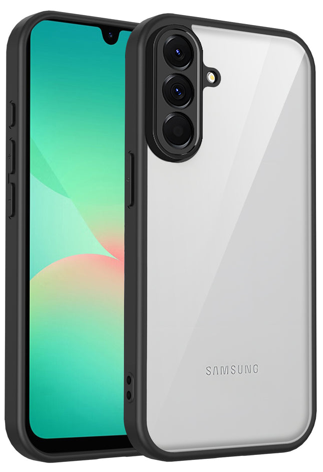 Kapa Hawkeye Clear Slim Tough Back Cover for Samsung Galaxy M36 / F36 5G | Camera Lens Protector Anti Yellow Shockproof Clear Hybrid Case Cover (Black Sides)