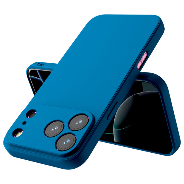 Kapa Matte Protective Lens Flexible Back Cover for Apple iPhone 17 Pro Max | Slim Silicone with Soft Lining Shockproof Full Body Bumper Case (Blue)