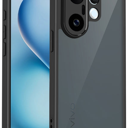 Kapa Smoked Hawkeye Matte Slim Tough Back Cover for Vivo X200 FE 5G | Camera Lens Protector Anti Yellow Shockproof Matte Hybrid Case Cover (Smoked Black)