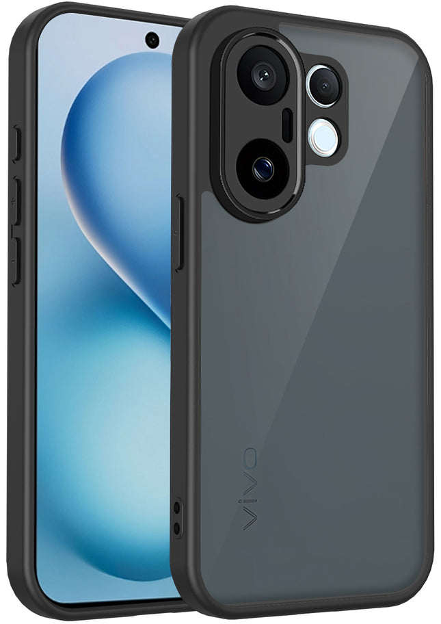 Kapa Smoked Hawkeye Matte Slim Tough Back Cover for Vivo X200 FE 5G | Camera Lens Protector Anti Yellow Shockproof Matte Hybrid Case Cover (Smoked Black)