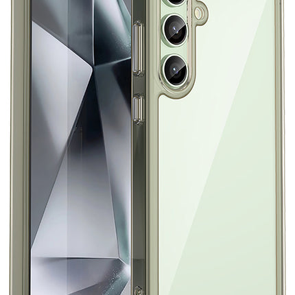 Kapa Unicorn Acrylic Clear Back Cover For Samsung Galaxy S24 FE | Slim Shockproof [Military Grade Protection] Hybrid Bumper Case (Grey Sides) - Mobizang