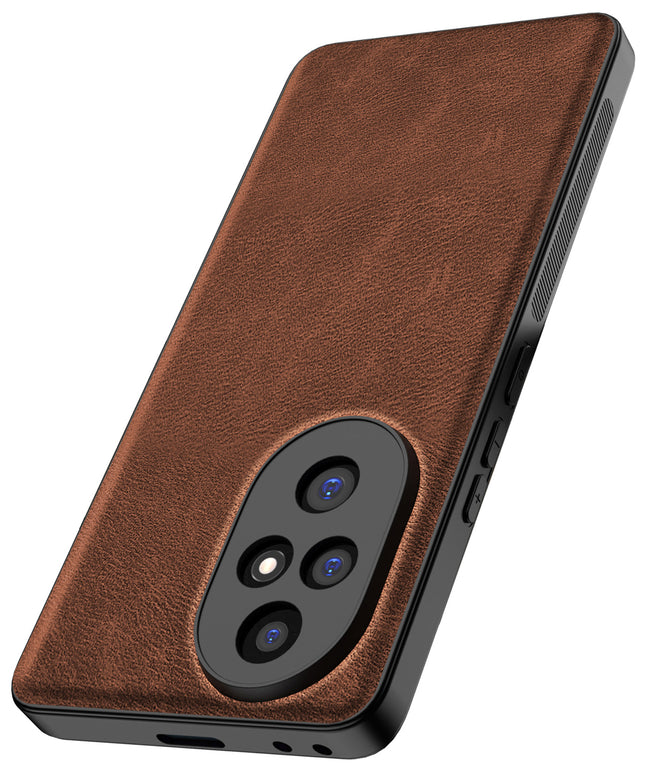 Kapa Tux Leather Back Cover for Honor 200 (5G) | Slim Shockproof Camera Protection Bumper Case (Brown) - Mobizang