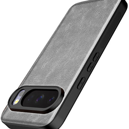 Kapa Tux Leather Back Cover for Google Pixel 10 PRO | Slim Shockproof Camera Protection Bumper Case (Grey)