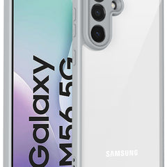 Kapa Hawkeye Clear Slim Tough Back Cover for Samsung Galaxy M56 | Camera Lens Protector Anti Yellow Shockproof Clear Hybrid Case Cover (Grey) - Mobizang