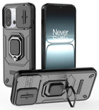 Kapa Armor Slider Back Cover for OnePlus 13S | Inbuilt Ring + Camera Slider Shockproof Lens Protection Bumper Back Case (Black) - Mobizang