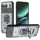 Kapa Armor Slider Back Cover for OnePlus Nord 4 | Inbuilt Ring + Camera Slider Shockproof Lens Protection Bumper Back Case (Grey)