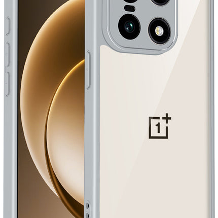 Kapa Hawkeye Clear Slim Tough Back Cover for OnePlus 15 | Camera Lens Protector Anti Yellow Shockproof Clear Hybrid Case Cover (Grey)